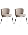 Esszimmerstuhl 2er Set MINA Stoff Taupe