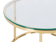 Set of 2 Coffee Tables GRANGE Tempered Glass Gold_895890