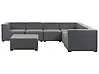 Garten Ecksofa mit Ottomane 7-Sitzer AREZZO modular Grau linksseitig