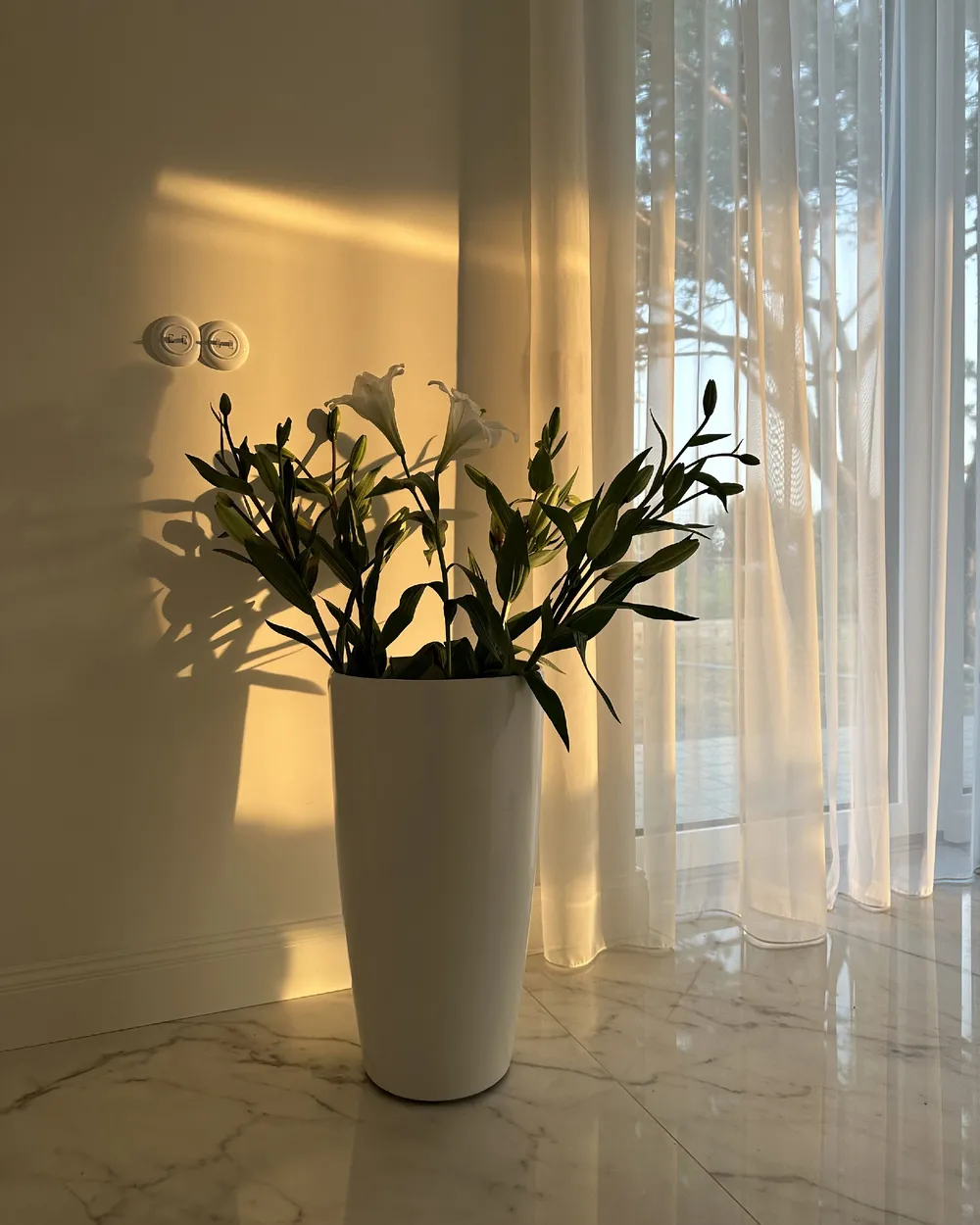 Blumenkübel TSERIA 40 cm Weiß_883420