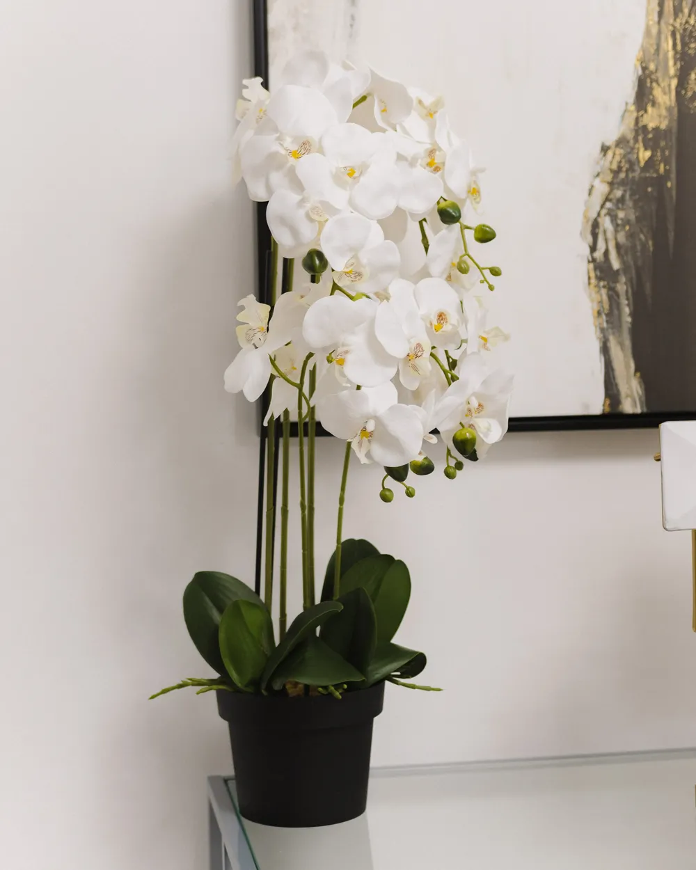 Kunstpflanze ORCHID 65 cm Wei - Beliani.de