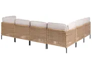 Garten Ecksofa mit Tisch 6-Sitzer OMEGANA modular Polyrattan Hellbeige_1040944