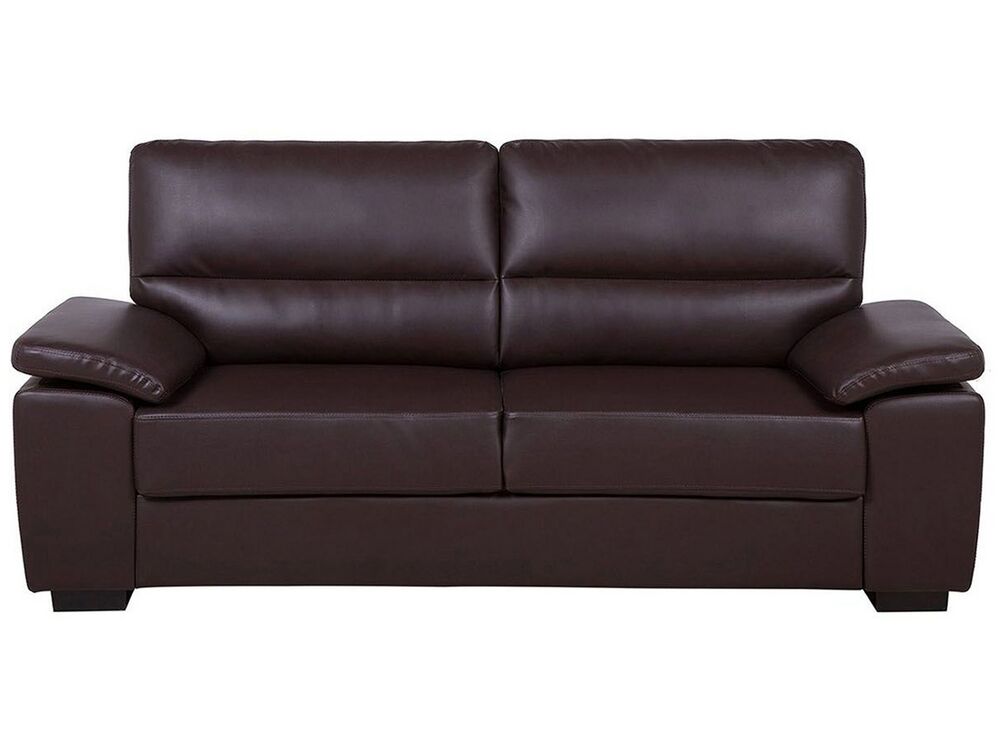 Sofa 3 Seater VOGAR Faux Leather Dark Brown