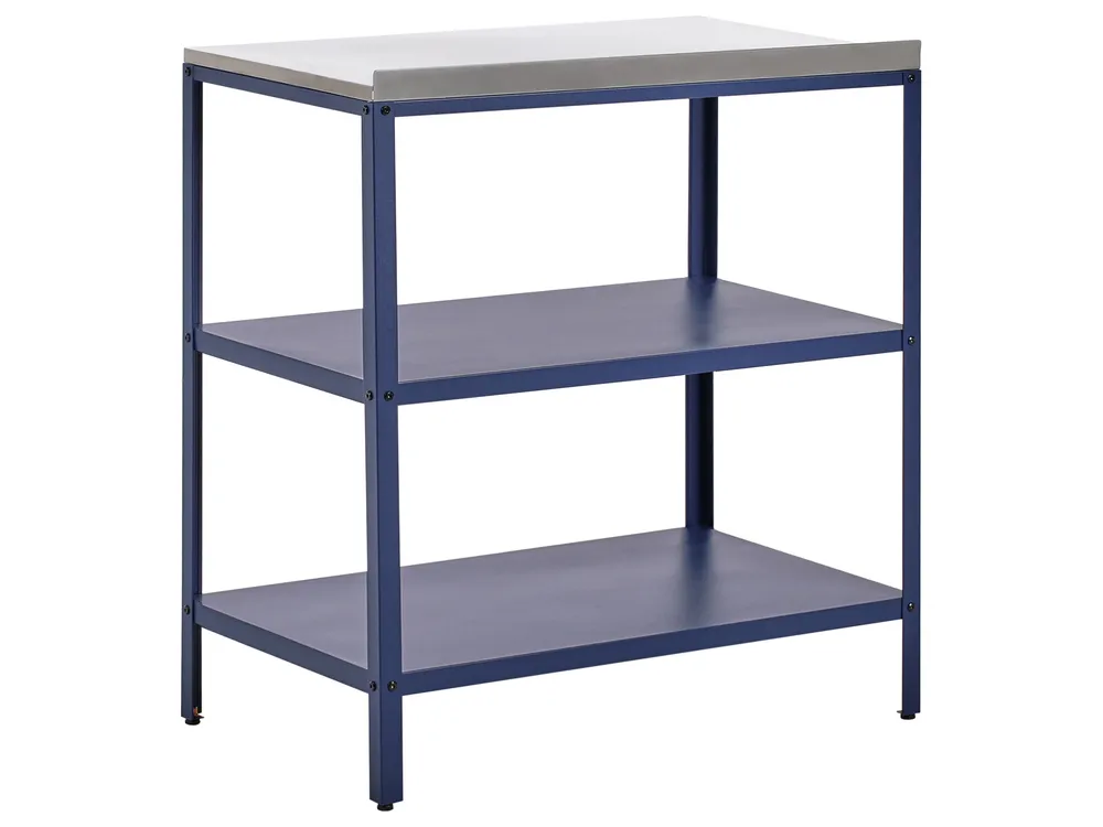 Outdoor-Küche 4er Set mit Spüle VILAMA Blau Metall_975012