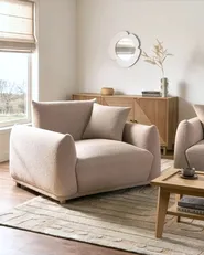 Living Room Set 5 Seater JUBEK Boucle Beige_1078439