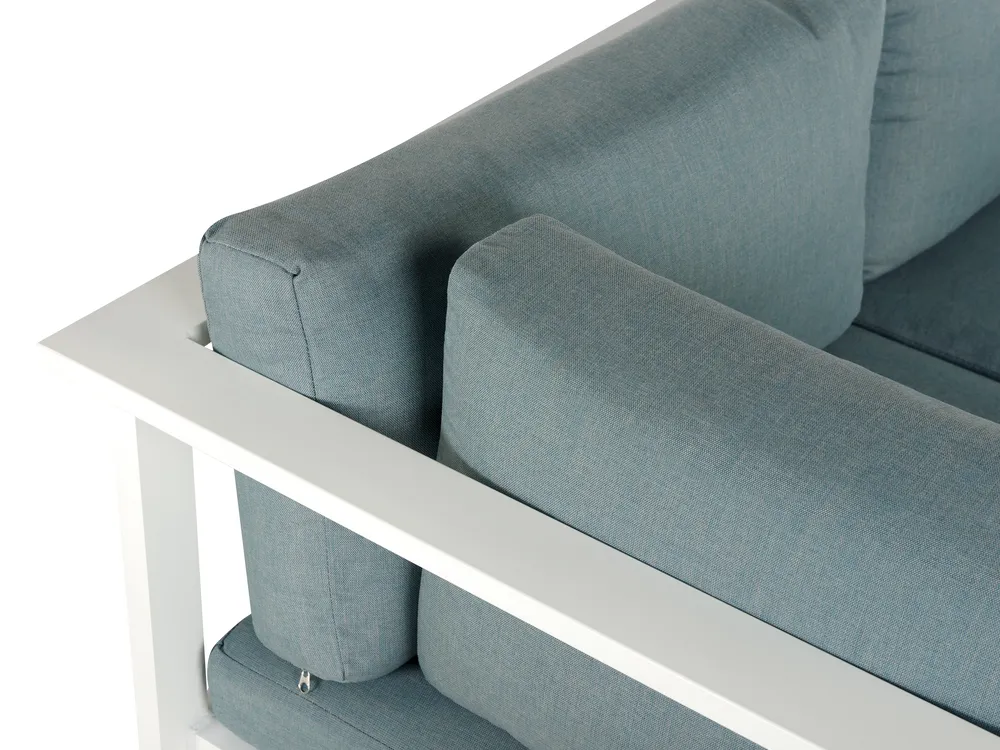 Garten Ecksofa mit Tisch 5-Sitzer MESSINA Metall Grün linksseitig_676497
