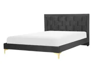 Bed Velvet LIMOUX 140 x 200 cm (EU Double) Black_867212