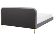 Bett mit Lattenrost Samtstoff FLAYAT 180 x 200 cm Grau_767532