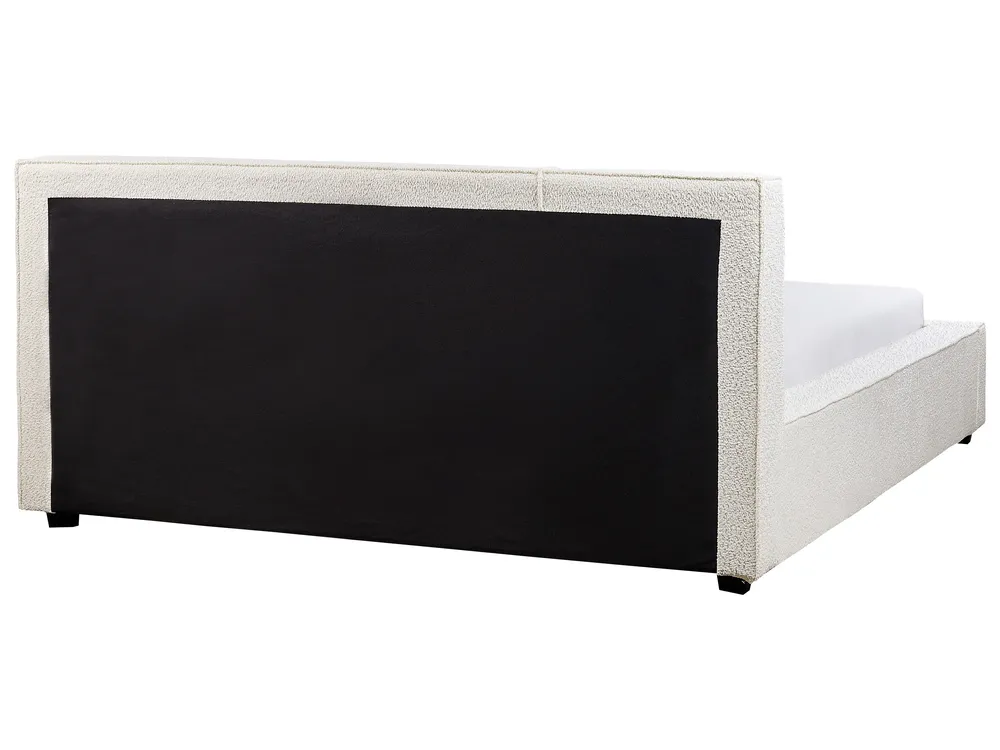 Bett mit Lattenrost Bouclé MIRANDE 160 x 200 cm Cremeweiß_943324