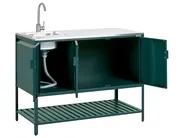 Outdoor-Küche 2er Set mit Spüle MAENZA Grün Metall_1045170
