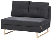 Living Room Set 6 Seater JERSLEV Fabric Black_1013842