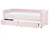 Tagesbett mit Stauraum MARRAY Samtstoff Pastellrosa 90 x 200 cm