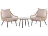 Bistro Set inkl. Kissen LAURETO Polyrattan Naturfarben