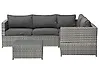 Garten Ecksofa mit Tisch 4-Sitzer AVOLA Polyrattan Grau linksseitig