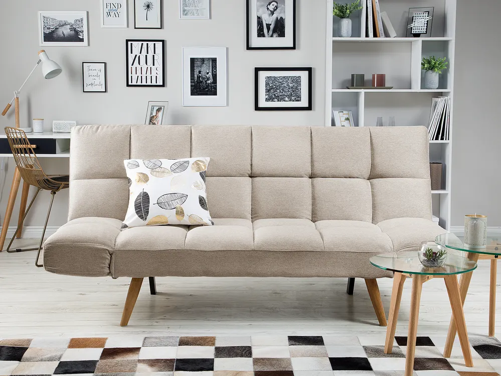 Schlafsofa 2-Sitzer INGARO Stoff Beige_711873