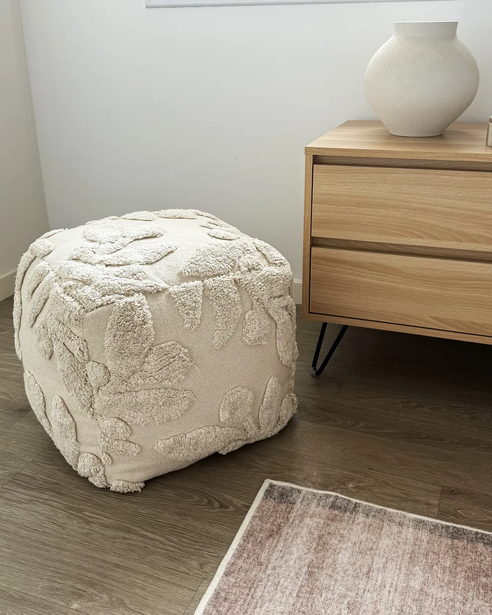 Pouffe Tufted MULTAN Cotton Beige_1017802