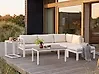 Garten Ecksofa mit Tisch 5-Sitzer MESSINA Beige / Grün linksseitig
