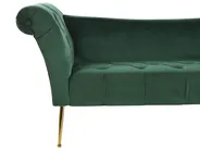 Chaiselongue NANTILLY Samtstoff Dunkelgrün_782124