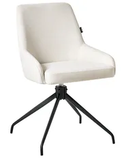 Set of 2 Dining Chairs Swivel JENNER Fabric Off-White_992981
