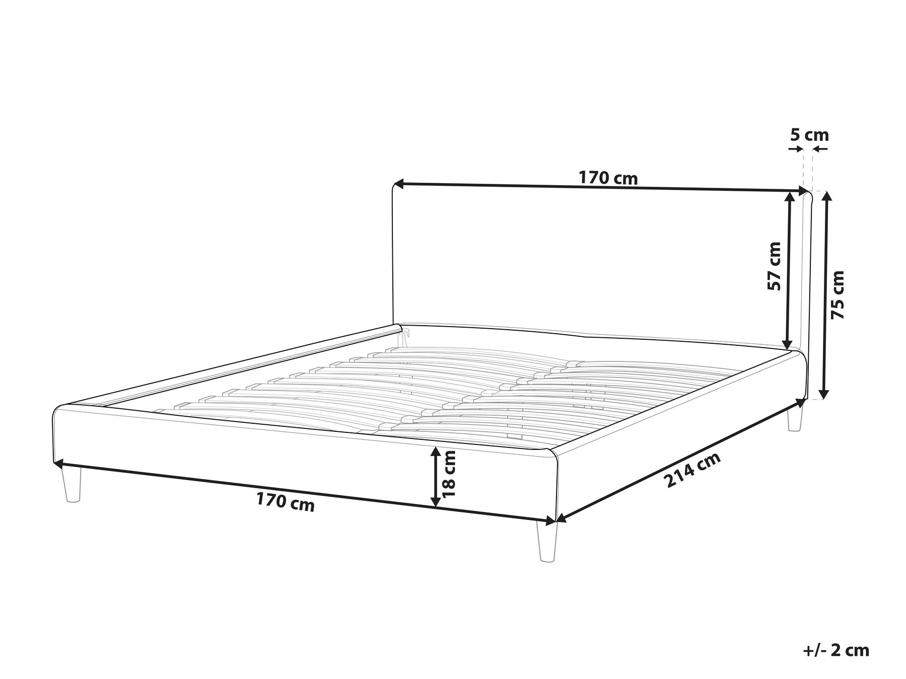 Bettrahmenbezug Samtstoff FITOU 160 x 200 cm Dunkelblau_752792