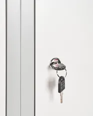 Spind mit 4 Türen und Sitzbank ATHLETE Metall Grau / Weiß_1011899