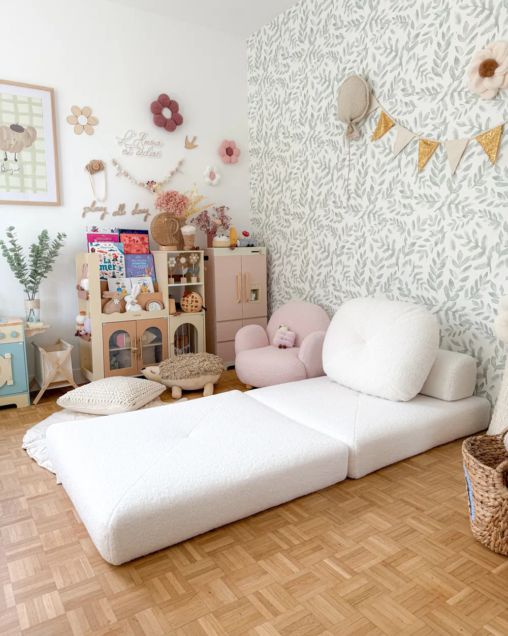 1-Sitzer Schlafsofa OLDEN Bouclé Weiß_1008943