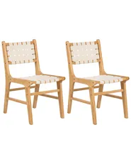 Esszimmerstuhl 2er Set HUMBLE Holz Hellbraun_985642