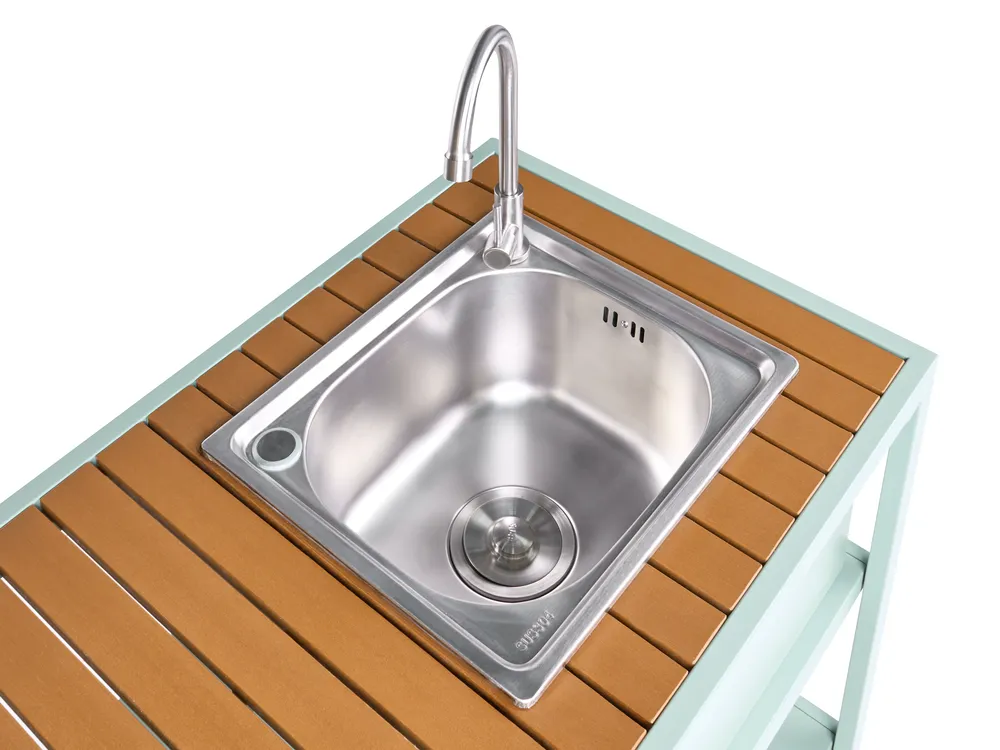 Outdoor-Küche mit Spüle AVETRANA Hellgrün Metall_1079383