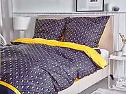 Duvet Cover Set WALLINGFORD 155 x 220 cm Sateen Cotton Blue_1178240