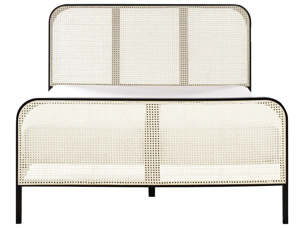 Bett mit Lattenrost Kiefernholz GONFARON 140 x 200 cm Schwarz_977075