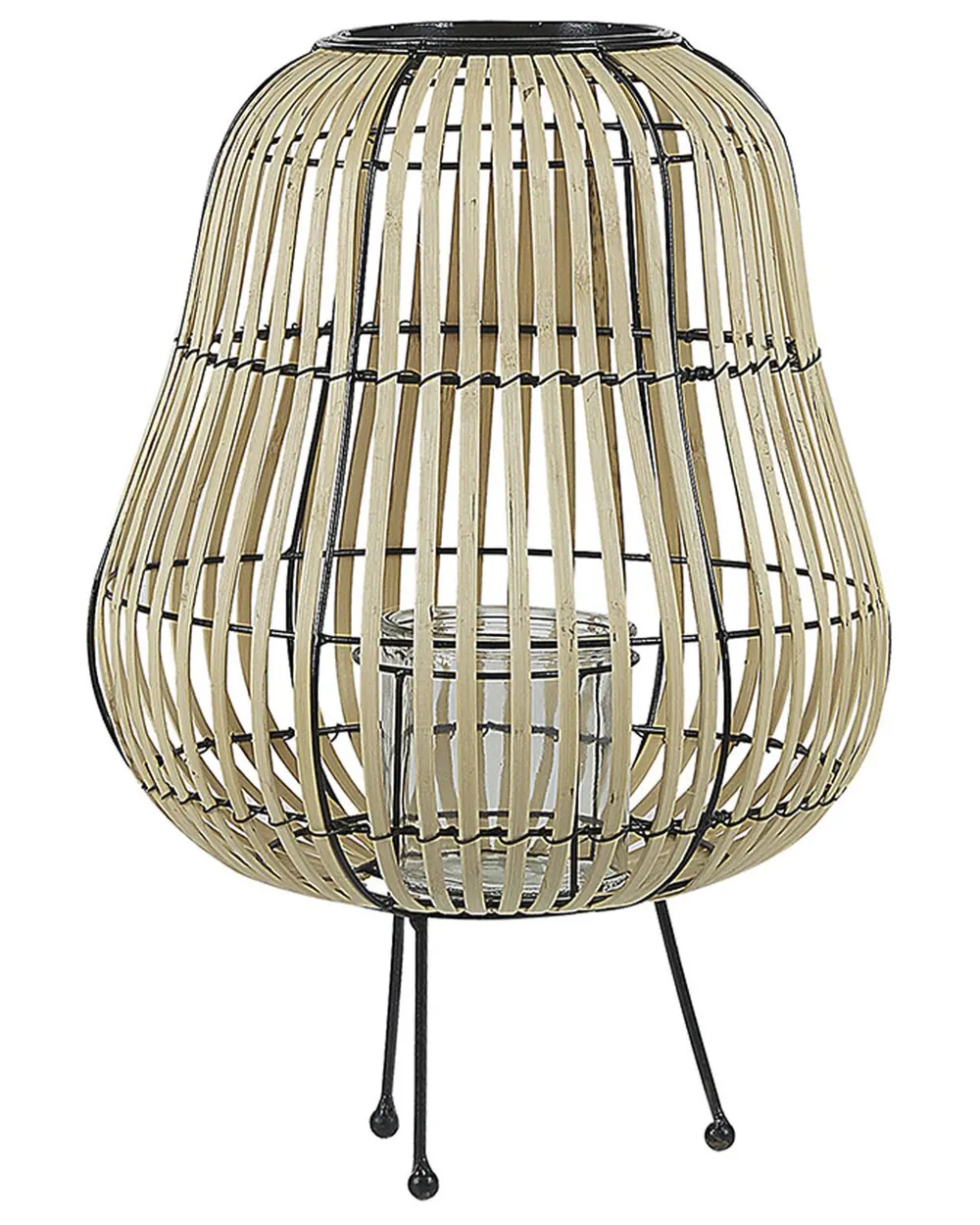 Laterne BERKNER 44 cm Weidenholz Naturfarben
