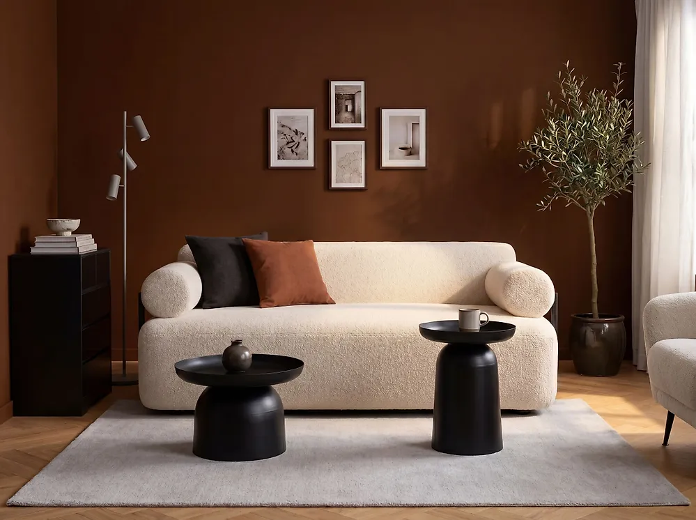 Sofa 2-Sitzer ELVA Bouclé Cremeweiß_1174451