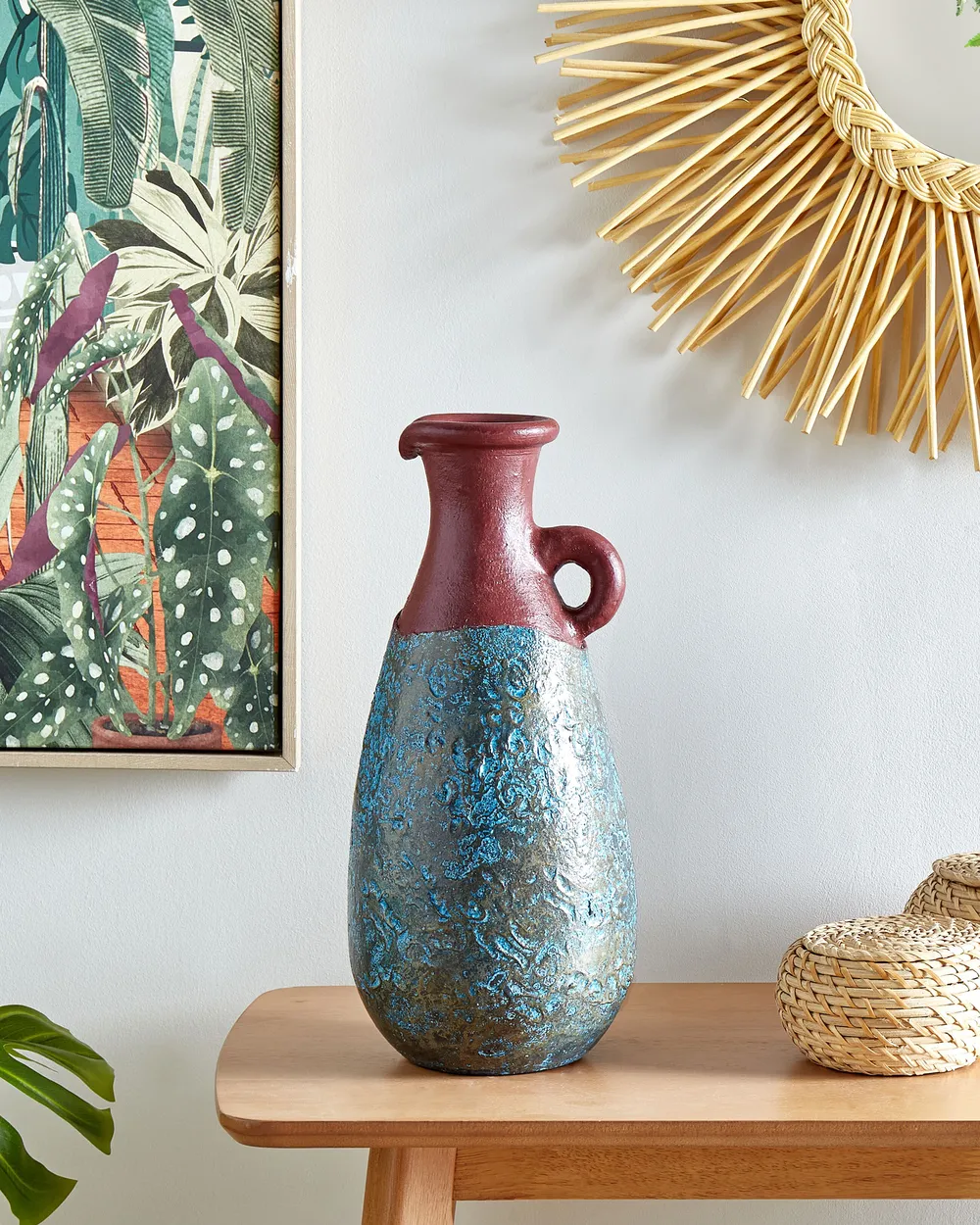 Dekovase VELIA 40 cm Keramik Blau