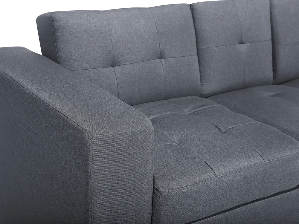 Schlafsofa 3-Sitzer FALSTER mit Stauraum Stoff Dunkelgrau_751418