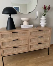 Kommode mit 6 Schubladen PASCO Hellbraun_942810