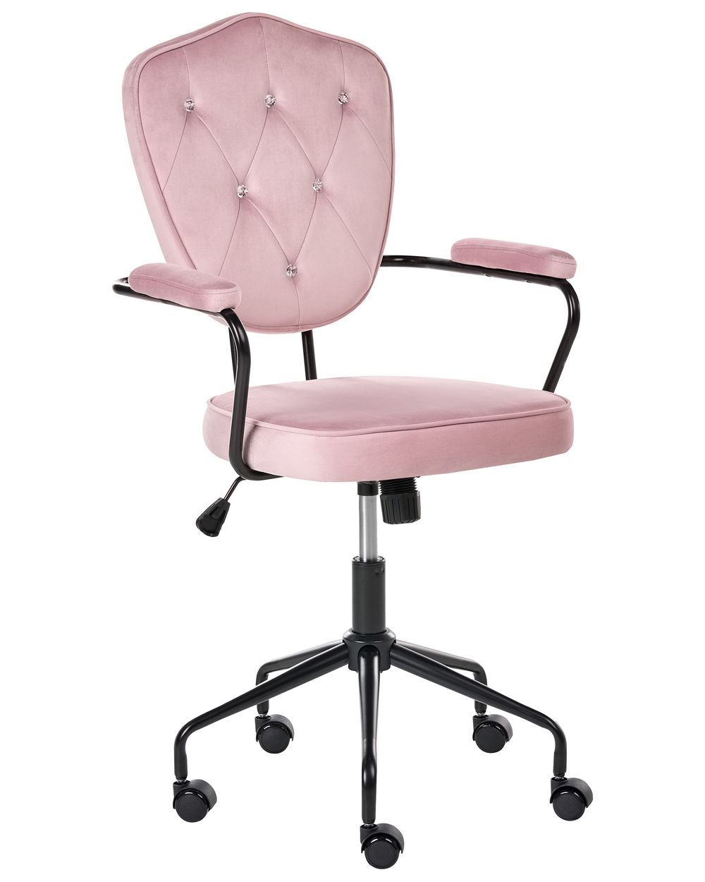 Bureaustoel VELISSE Fluweel Pastelroze