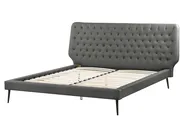 Krevet Umjetna koža ESSONNE 160 x 200 cm Sivi_788925