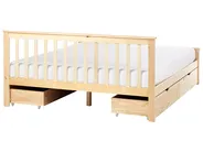 Bed with 4 Drawers OLENDON Pine Wood Light Brown 160 x 200 cm (EU King Size)_954887