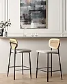 Set mit 2 Barstühlen MAYETTA Rattan Hellbeige