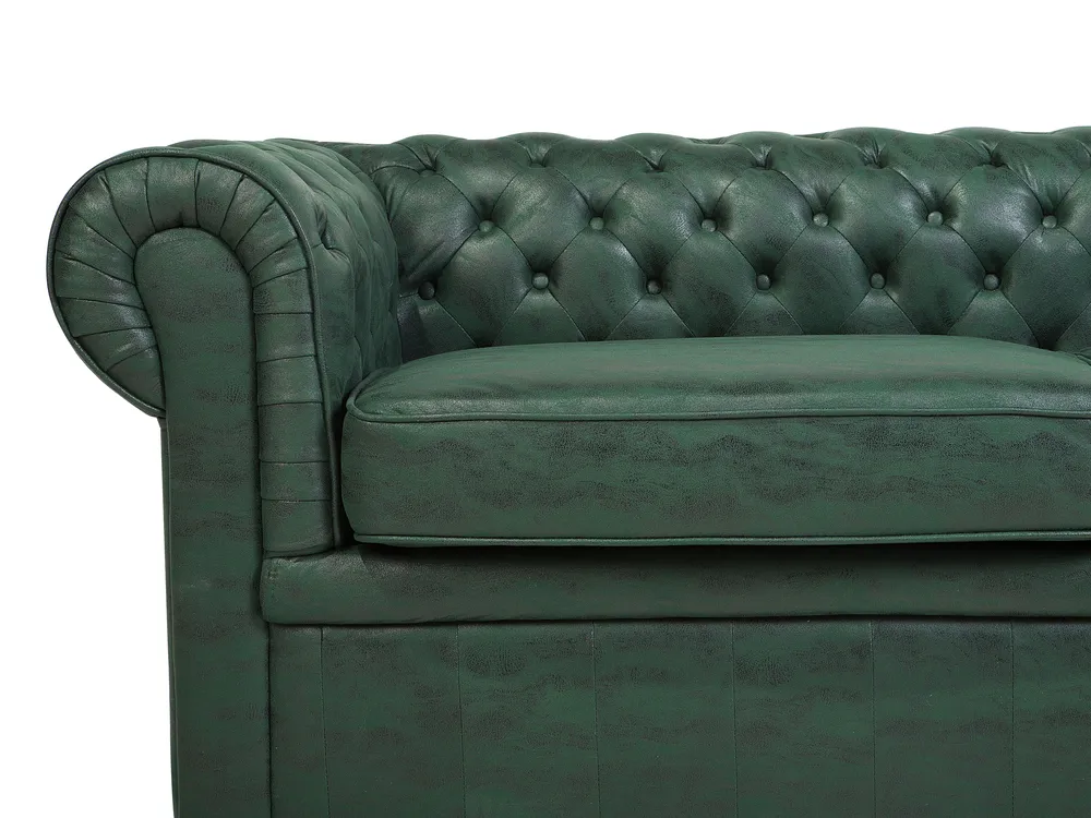 Sofa 3-Sitzer CHESTERFIELD Kunstleder Grün_696537