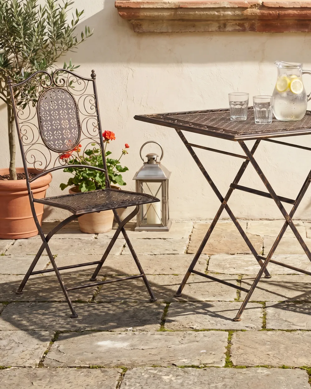 Gartenstuhl 2er Set BORMIO klappbar Metall Schwarz