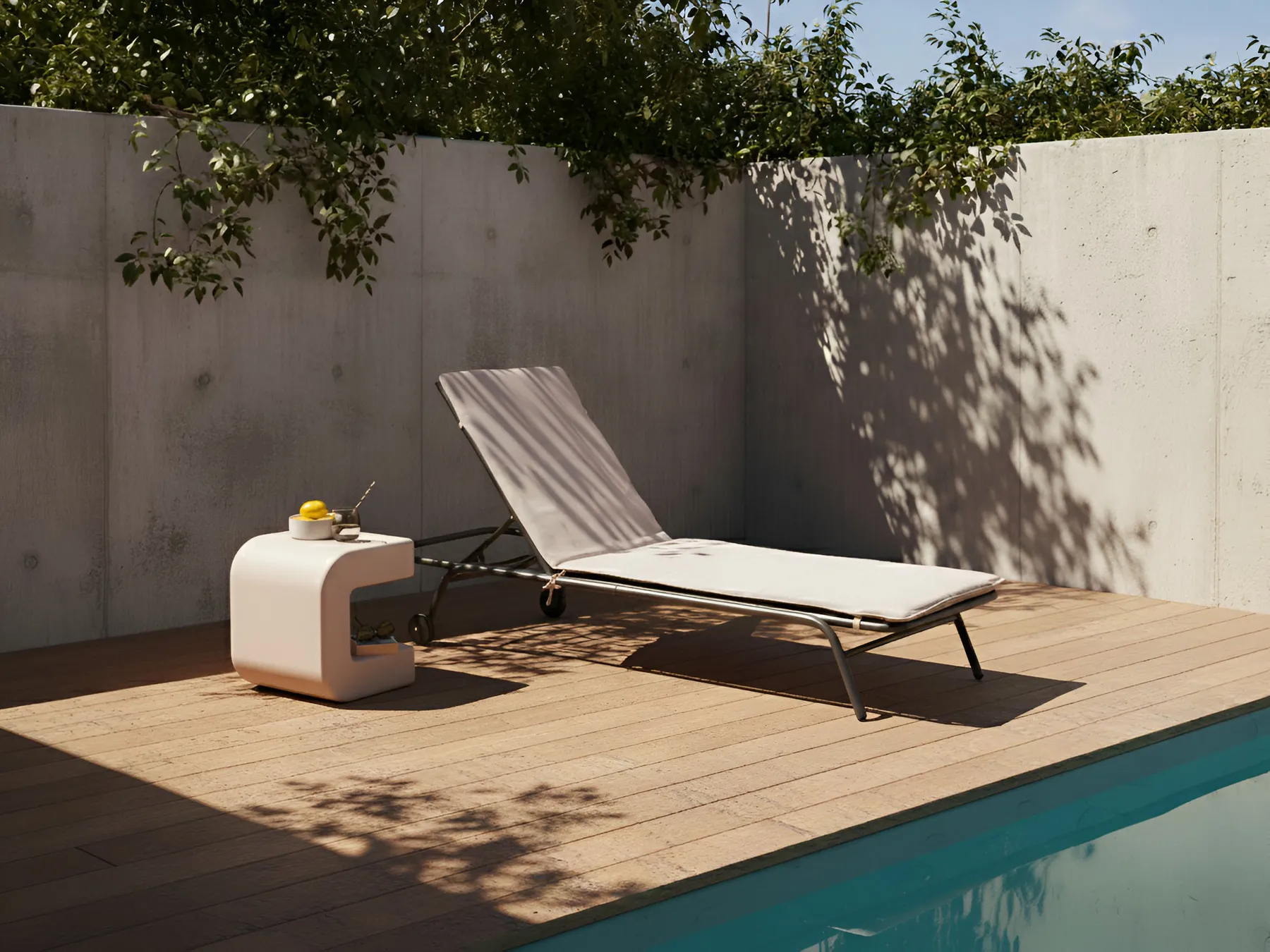 Sonnenliege VOLTERRA mit Relaxfunktion Metall Beige_1035725