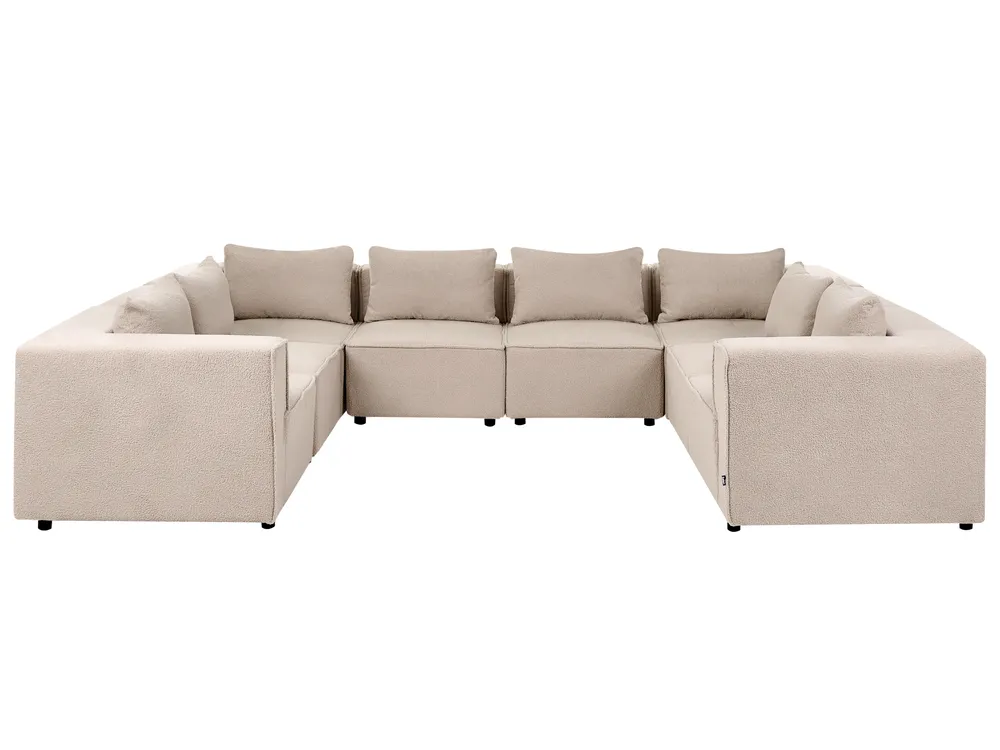 U-förmiges Modulsofa 8-Sitzer AXEBO Bouclé Beige_1077289