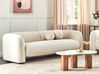 Sofa 3-Sitzer LEIREN Samtstoff Cremeweiß