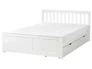 Bett mit 2 Schubladen OLENDON Kiefernholz Weiß 140 x 200 cm_954760