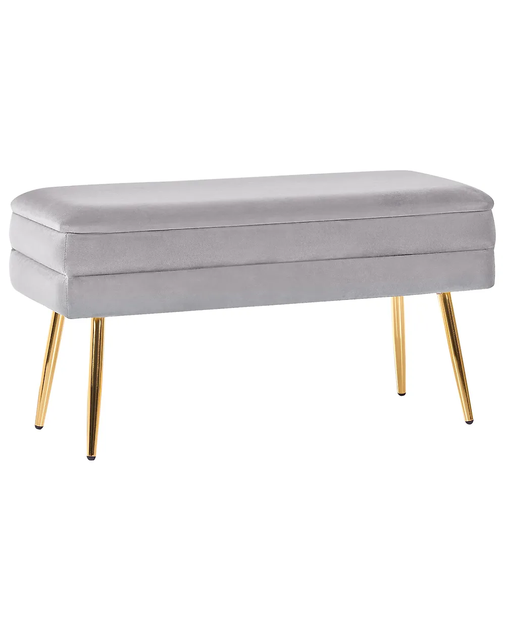 Banc de rangement rembourré DURHAM Velours Gris_1194804