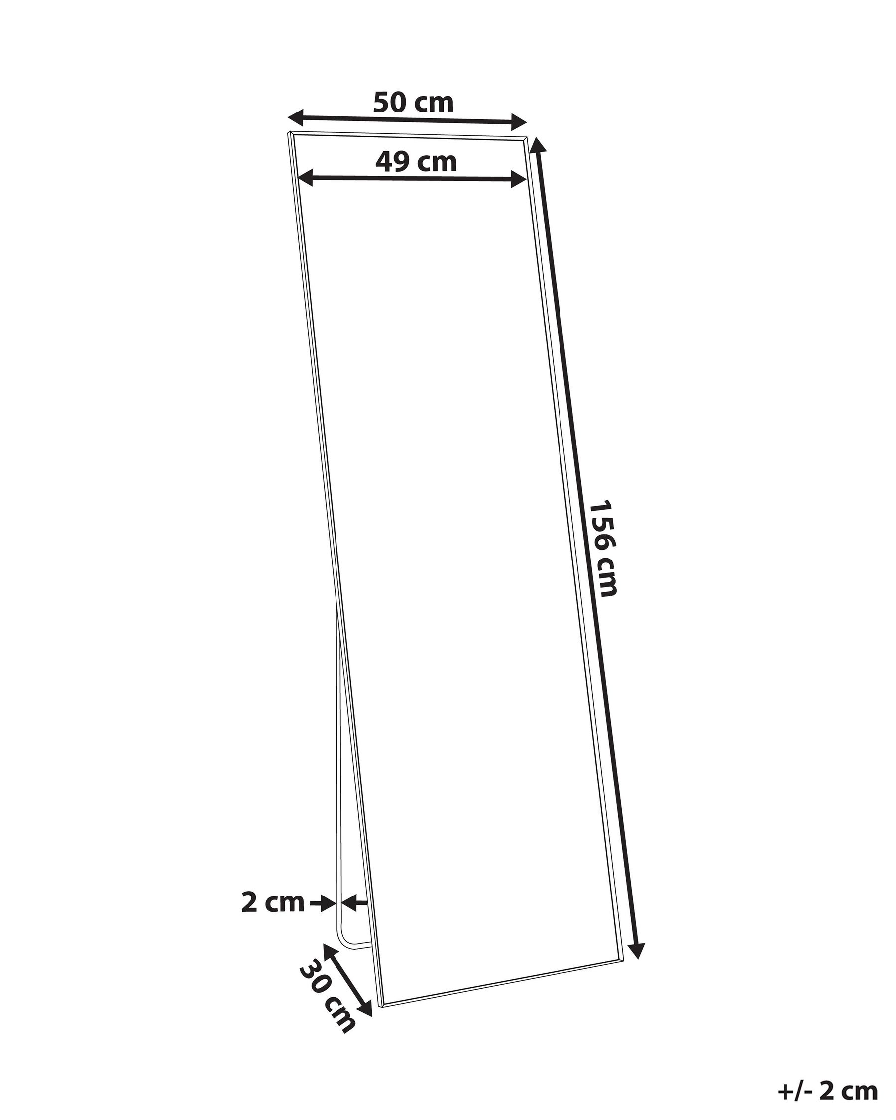 Standing Mirror BEAUVAIS 156 cm Metal Gold_844296