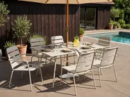 Gartentisch TERENZO 160 cm 90 cm Metall Hellbeige_1077620