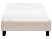 Bed without Headboard Fabric ROANNE 90 x 200 cm (EU Single) Beige_721494