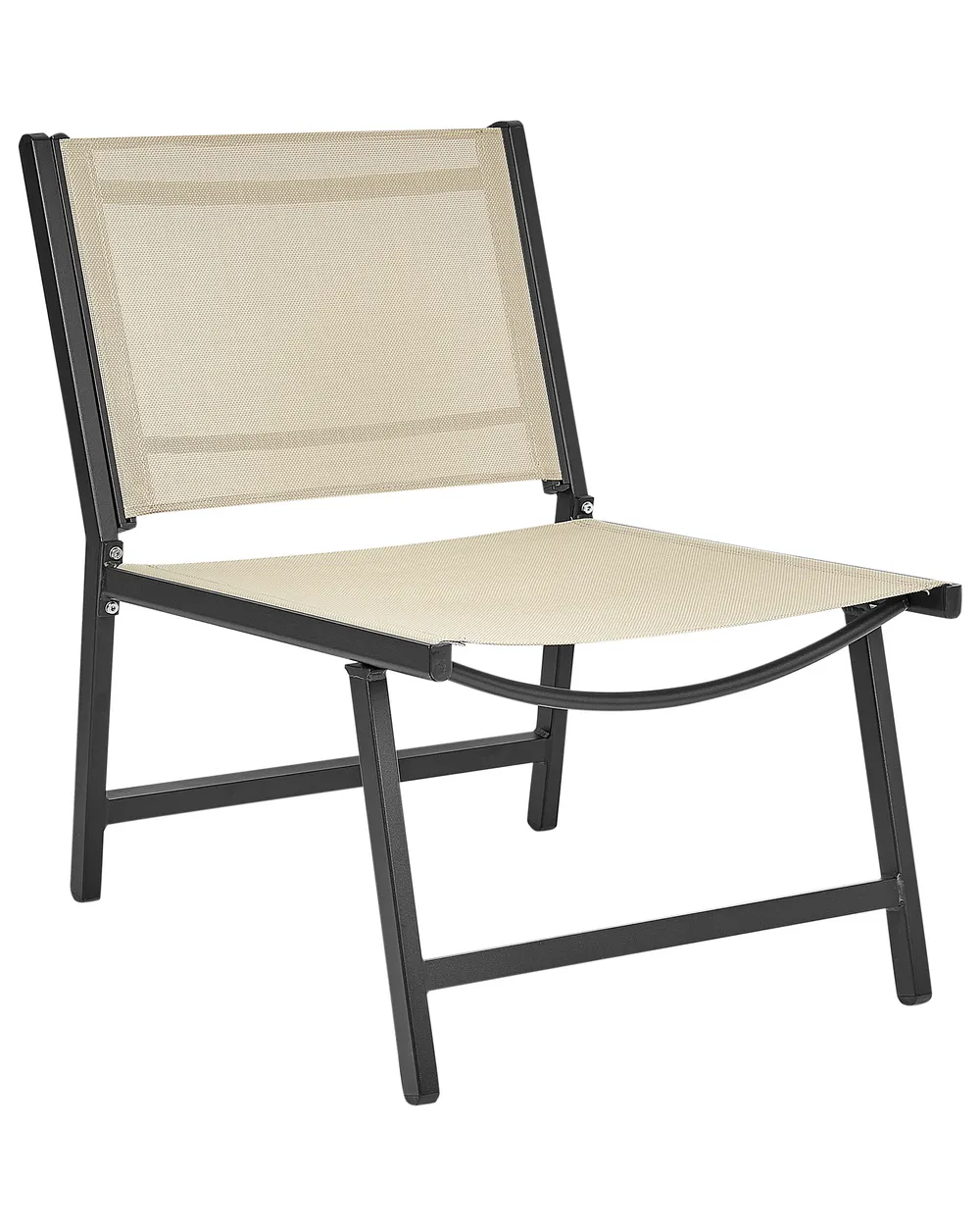 Gartenstuhl 2er Set MARCEDDI mit Fußstütze Metall Beige_928434